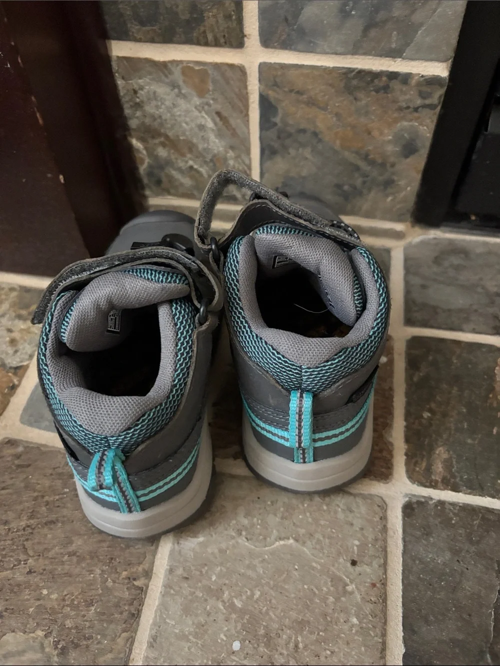 Keen Kids Gray and Teal Hiking Boots